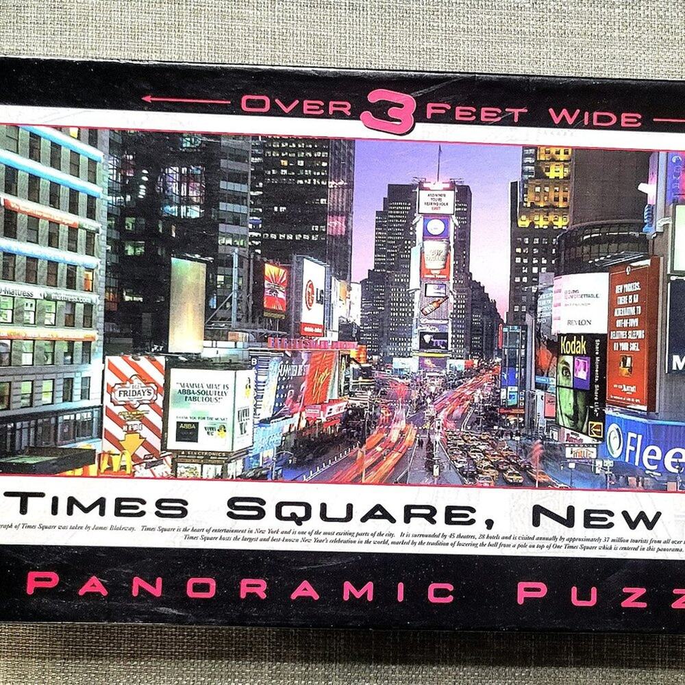 Panoramic Times Square New York 750 Piece Puzzle Buffalo Games 3 Feet Wide